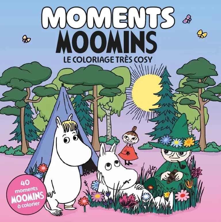 Couverture de Moments Moomins, le coloriage très cosy